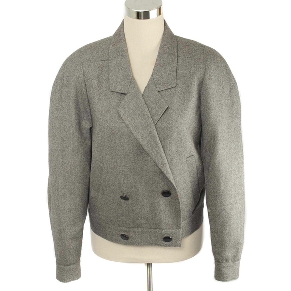 Vintage Jackets & Blazers - Vintage 70s MORT SCHRADER Gray Wool Double Breasted Blazer Jacket